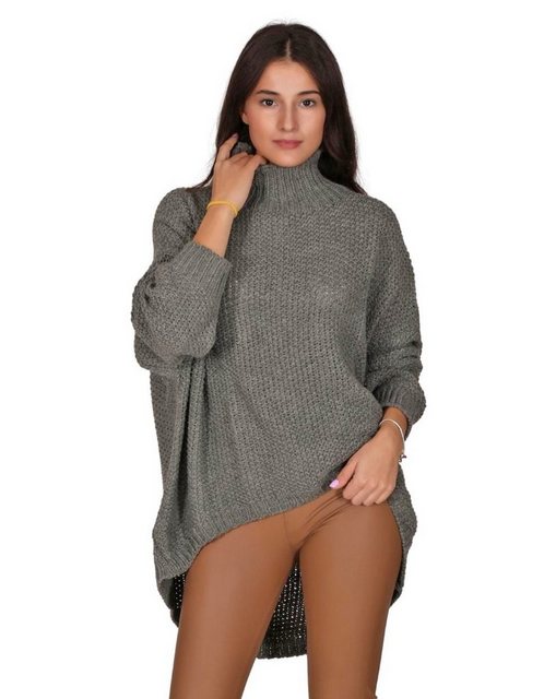 Charis Moda Longpullover Strickpullover Turtelneck Vorne kurz Hinten lang C günstig online kaufen