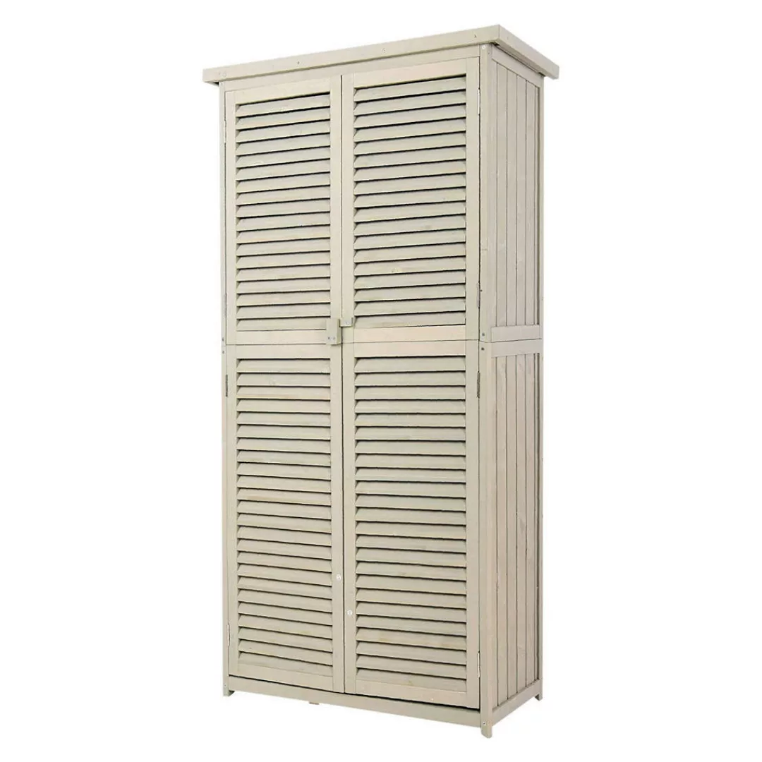 Outsunny Gartenschrank grau Kiefer B/H/L: ca. 46,5x160x87 cm günstig online kaufen