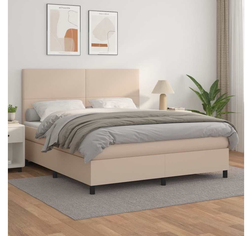 vidaXL Boxspringbett Bett Boxspringbett mit Matratze Kunstleder (160 x 200 günstig online kaufen