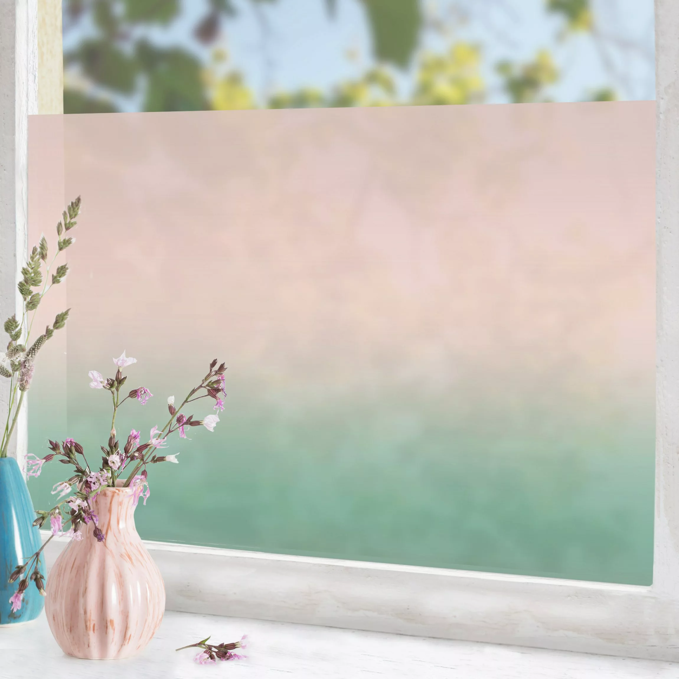 Fensterfolie Rosa-Grün Farbverlauf günstig online kaufen