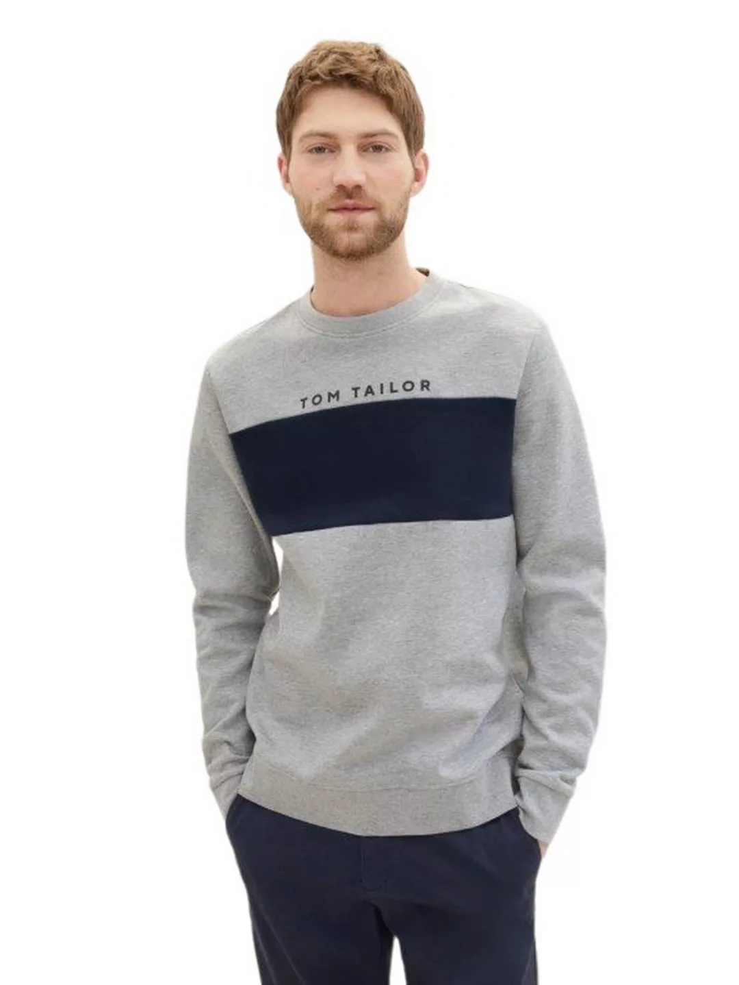 Tom Tailor Herren Rundhals Pullover CUTLINE - Regular Fit günstig online kaufen