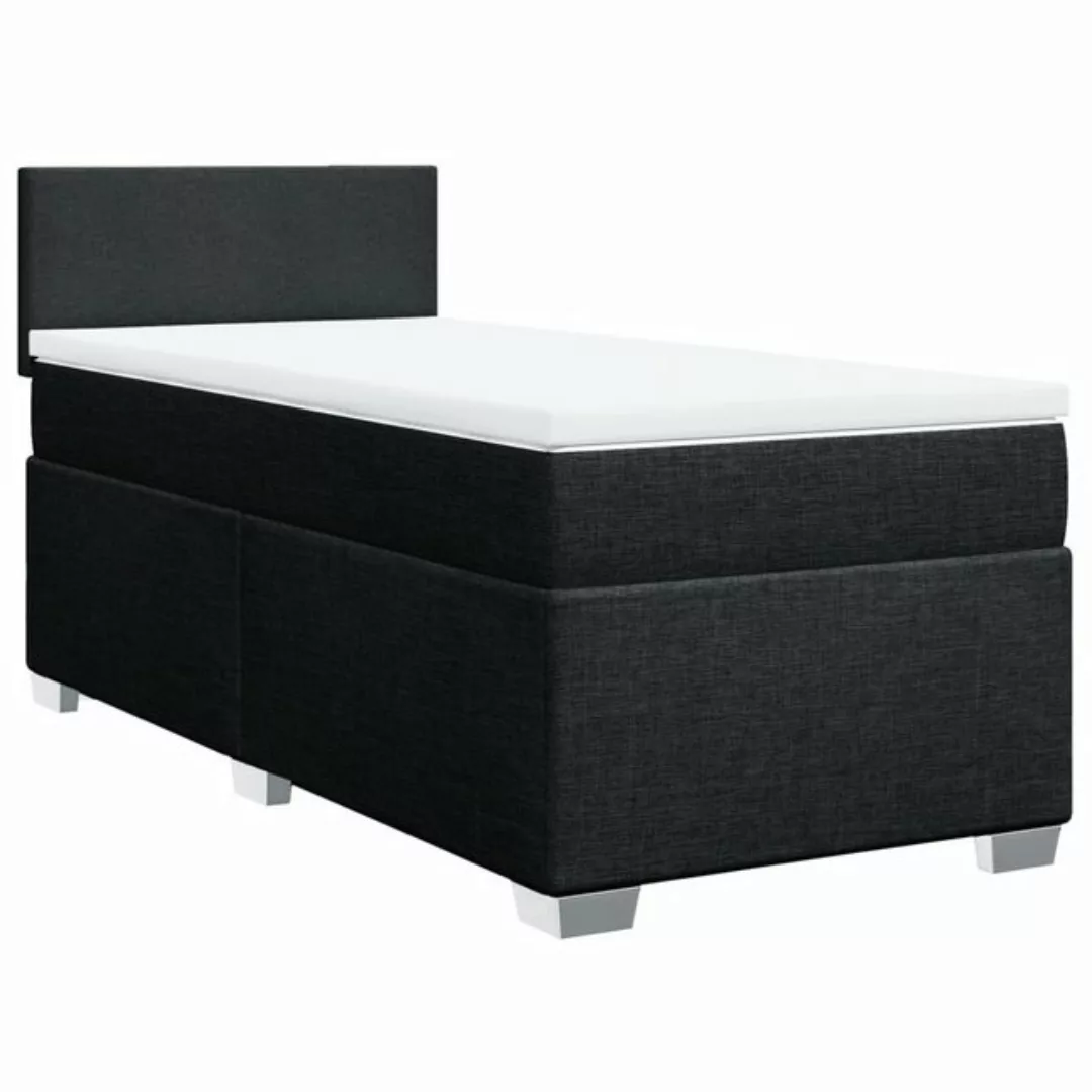 vidaXL Bett Boxspringbett mit Matratze Schwarz 80x200 cm Stoff günstig online kaufen