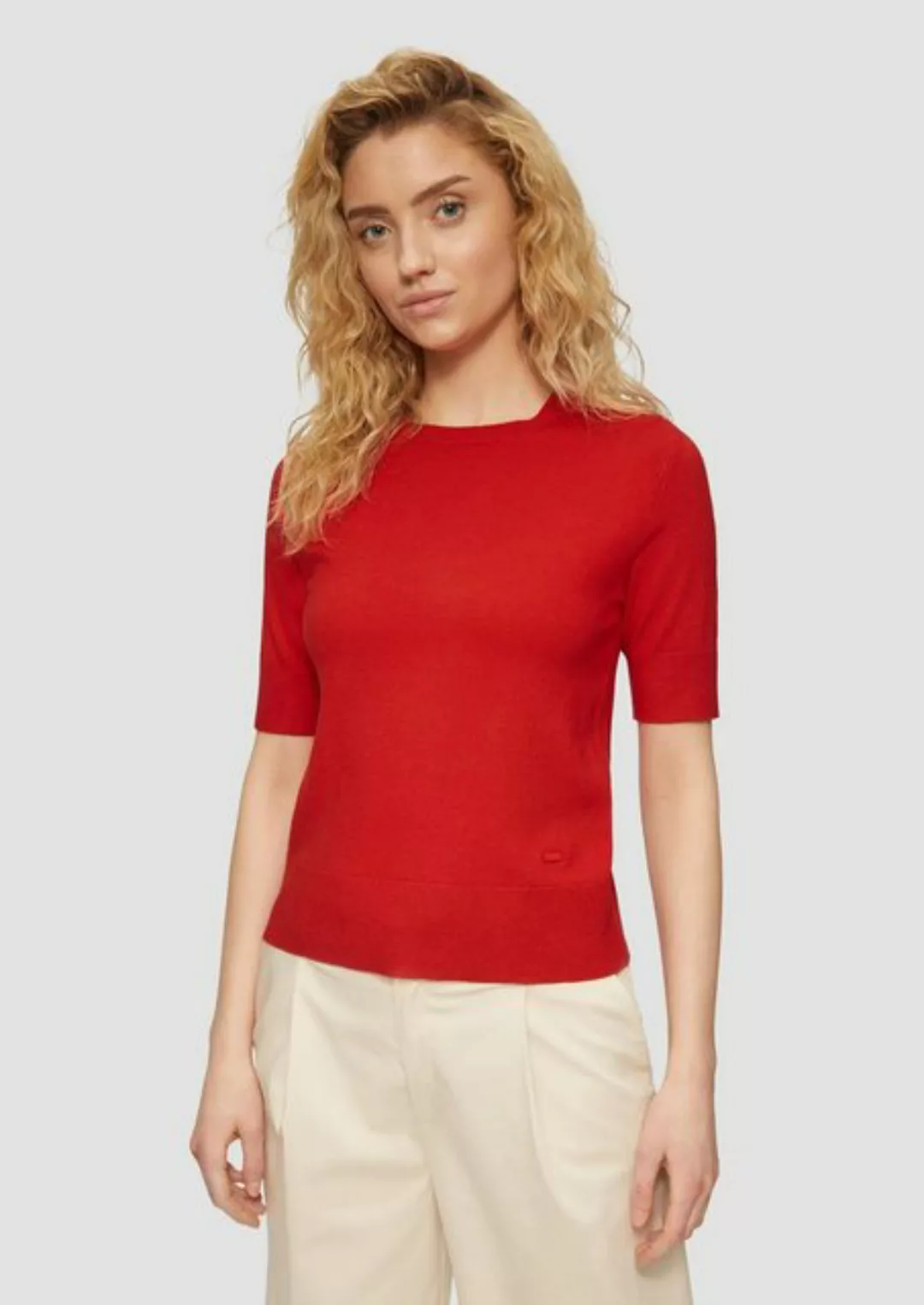 s.Oliver Strickpullover Basic (1-tlg) Langarm, Viskose-Mix günstig online kaufen