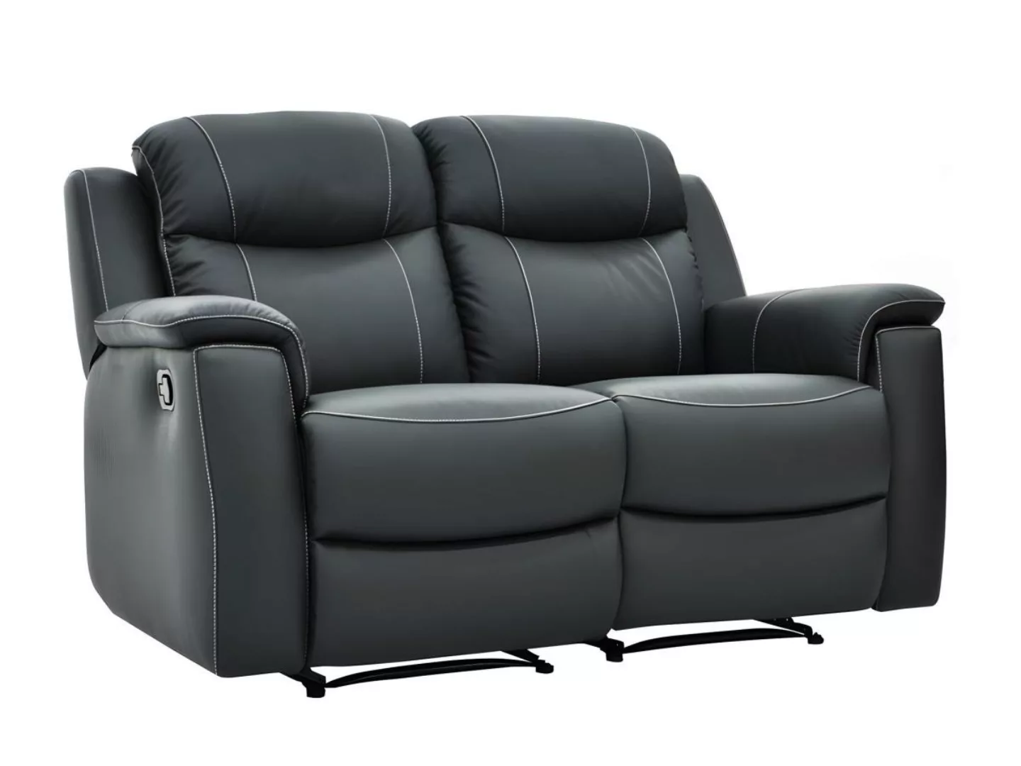 Relaxsofa Leder 2-Sitzer - Anthrazit - EVASION günstig online kaufen