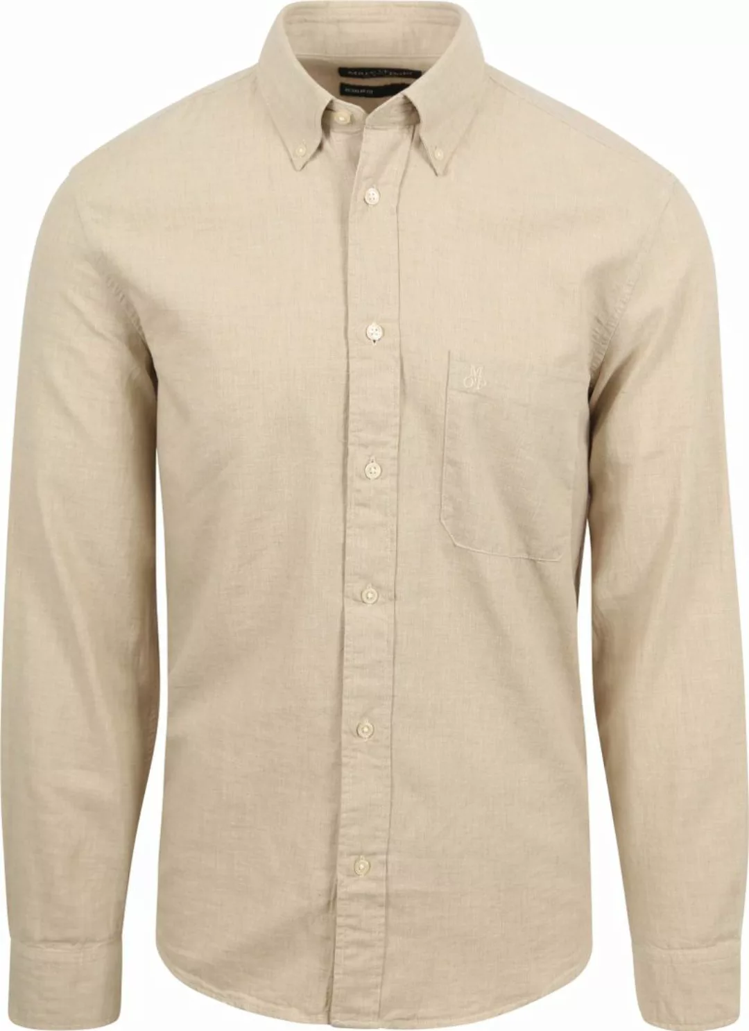 Marc O'Polo Hemd Twill Beige - Größe L günstig online kaufen