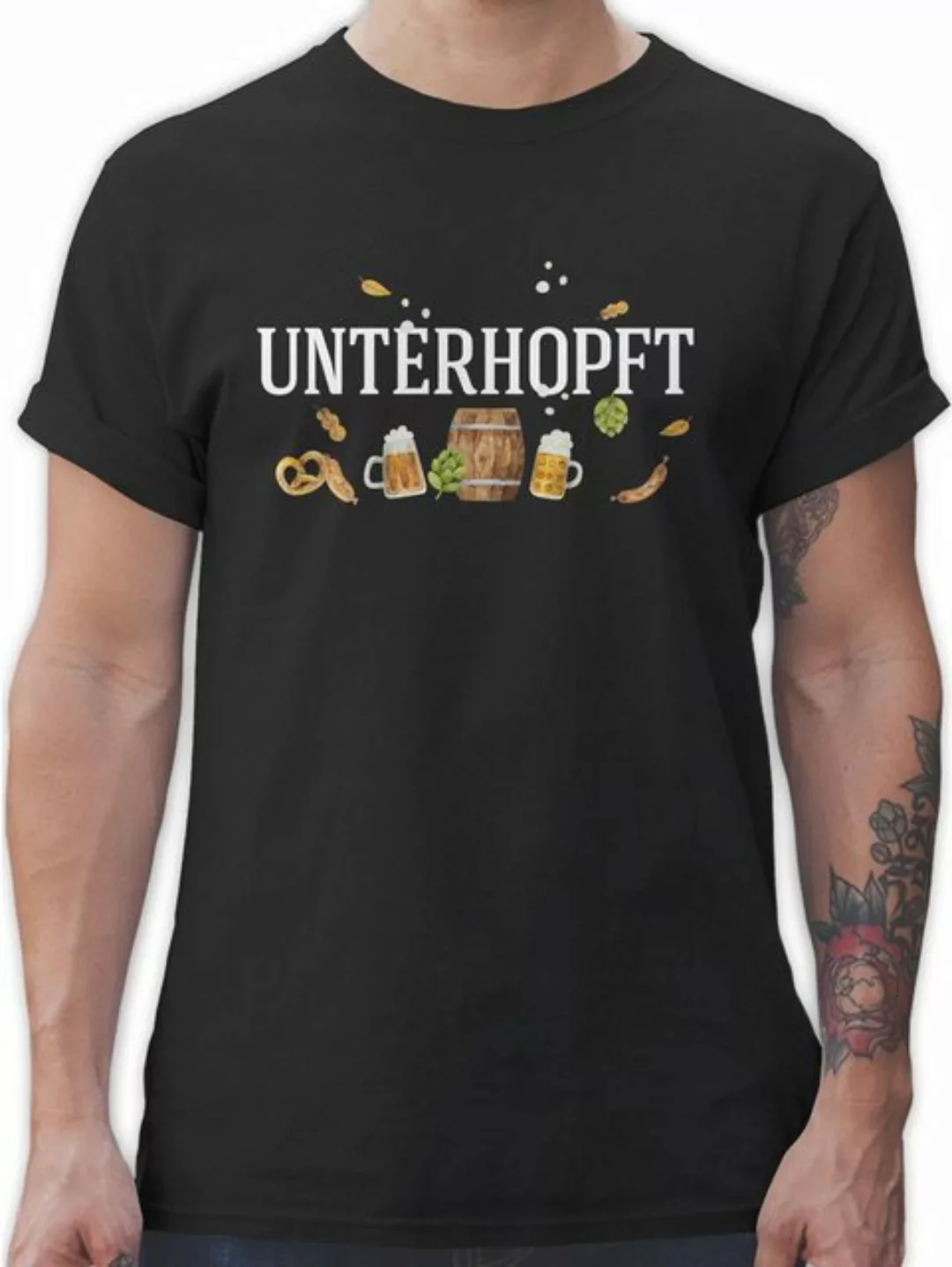Shirtracer T-Shirt Chronisch total Unterhopft - Männertagsgeschenk Bier Bra günstig online kaufen