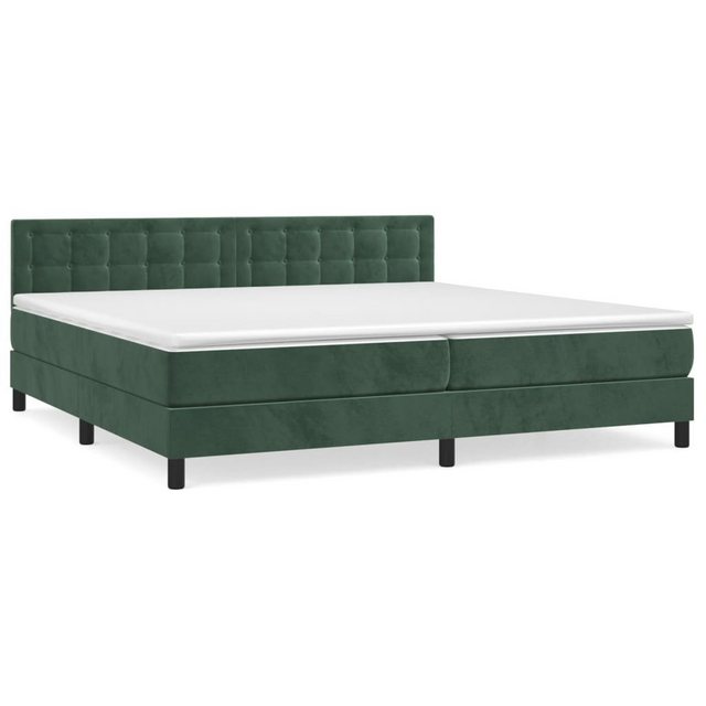 vidaXL Boxspringbett Boxspringbett mit Matratze Dunkelgrün 200x200 cm Samt günstig online kaufen