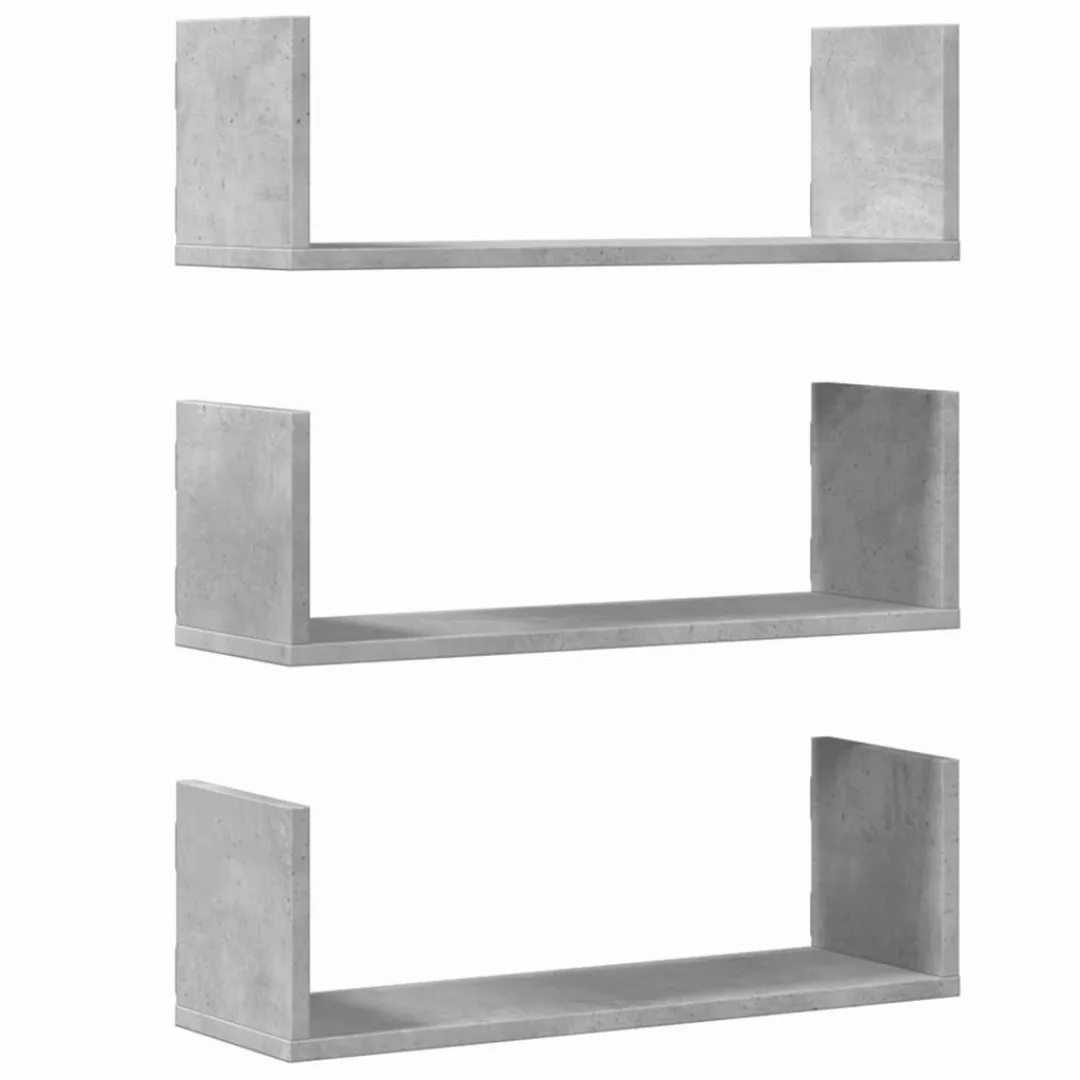 vidaXL Regal Wandregale 3 Stk. Betongrau günstig online kaufen