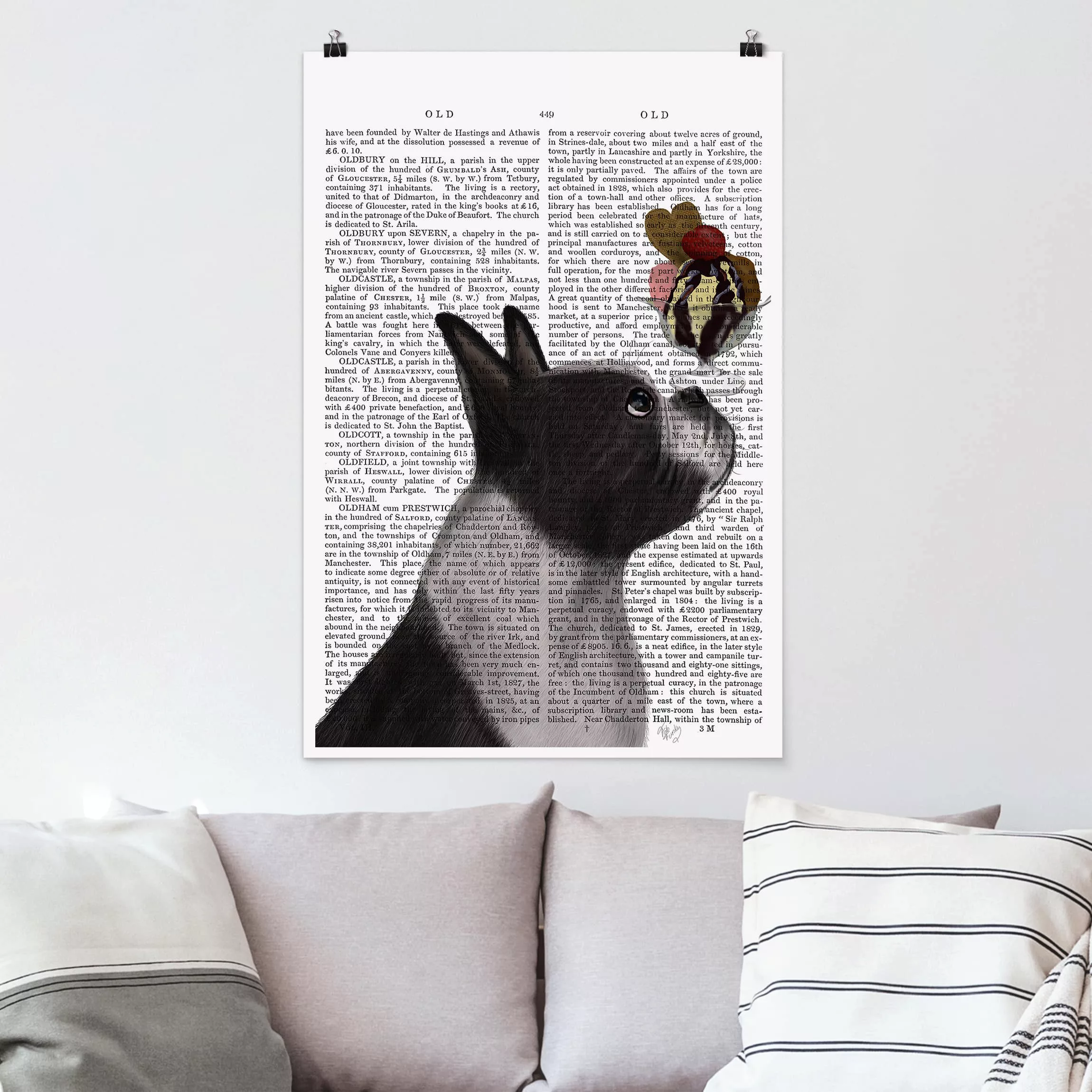 Poster Spruch - Hochformat Tierlektüre - Terrier mit Eis günstig online kaufen