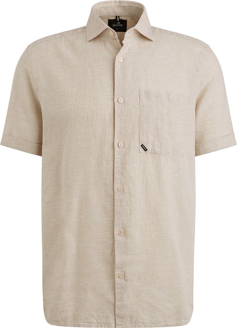 Vanguard Short Sleeve Hemd Leinen Blend Ecru - Größe M günstig online kaufen