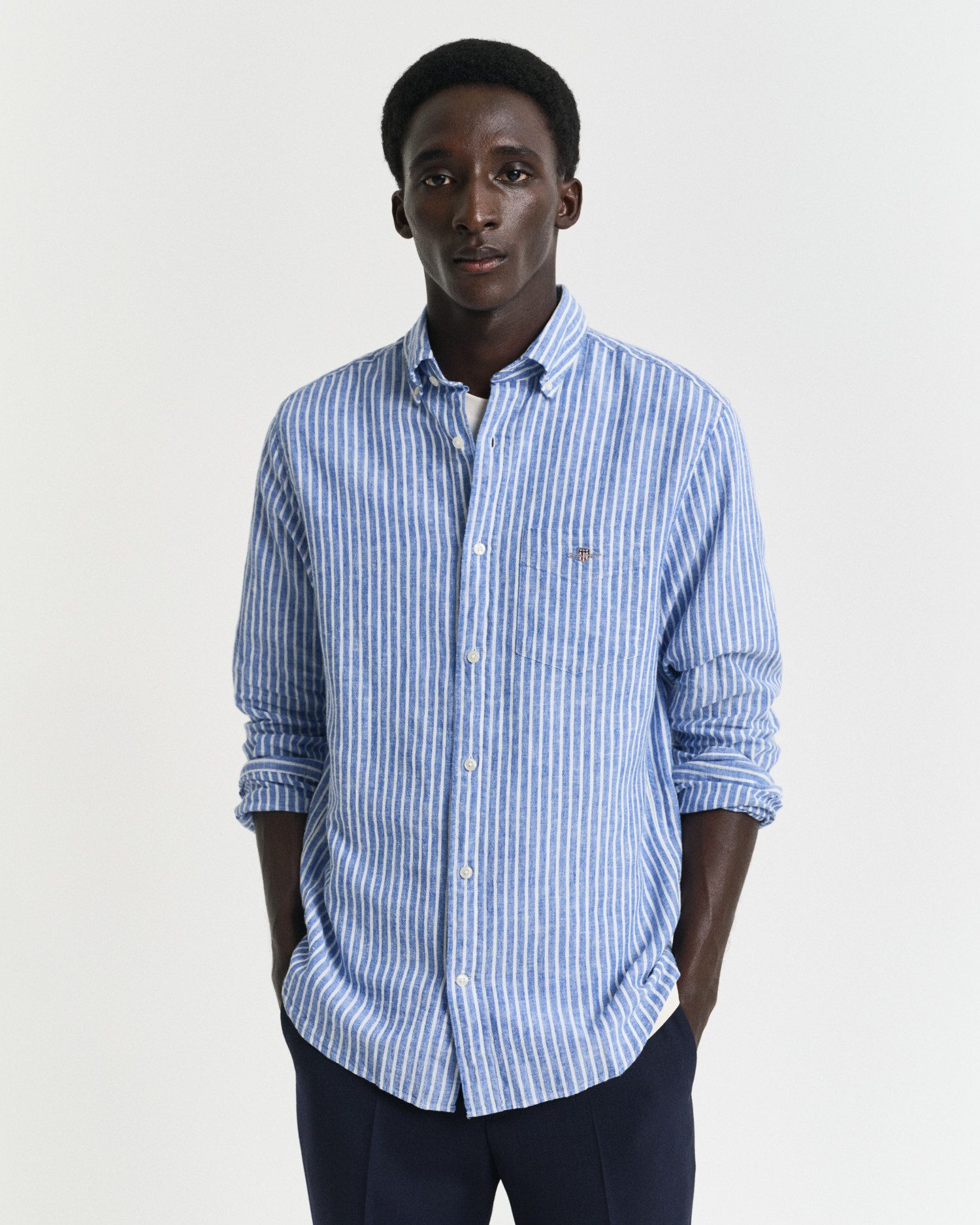 Gant Langarmhemd REG COTTON LINEN STRIPE günstig online kaufen