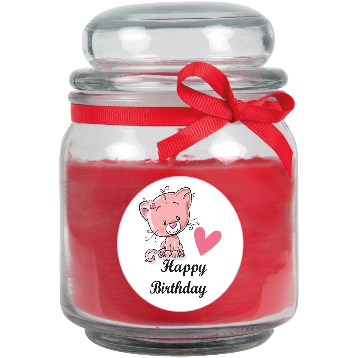 HS Candle Duftkerze & Glas Happy Birthday Katze Rose günstig online kaufen