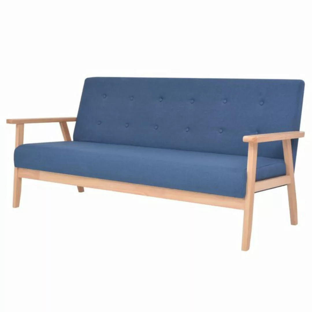 Sofagarnitur 3-tlg. Stoff Blau günstig online kaufen