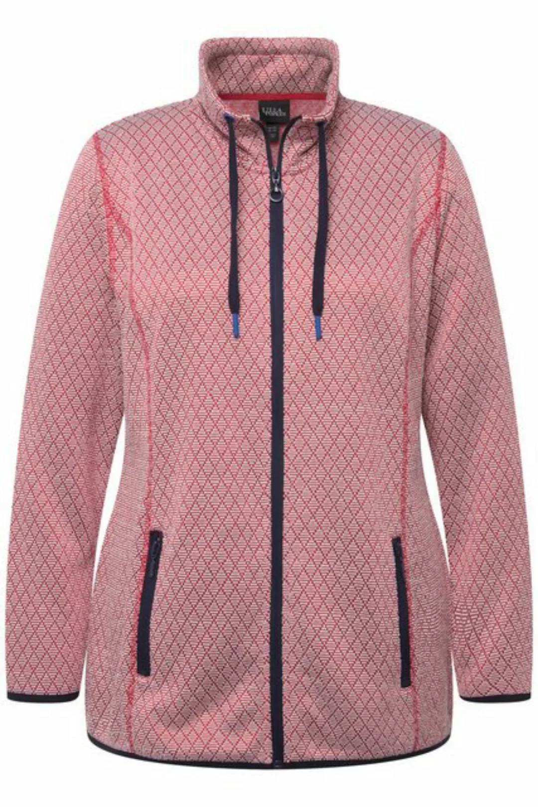 Ulla Popken Sweatjacke Sweatjacke Stehkragen farbige Nähte günstig online kaufen