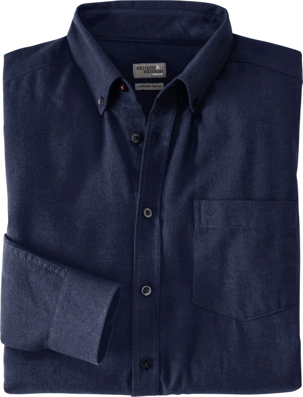HENSON&HENSON Flanellhemd beidseitig aufgeraut für kaschmirweichen günstig online kaufen