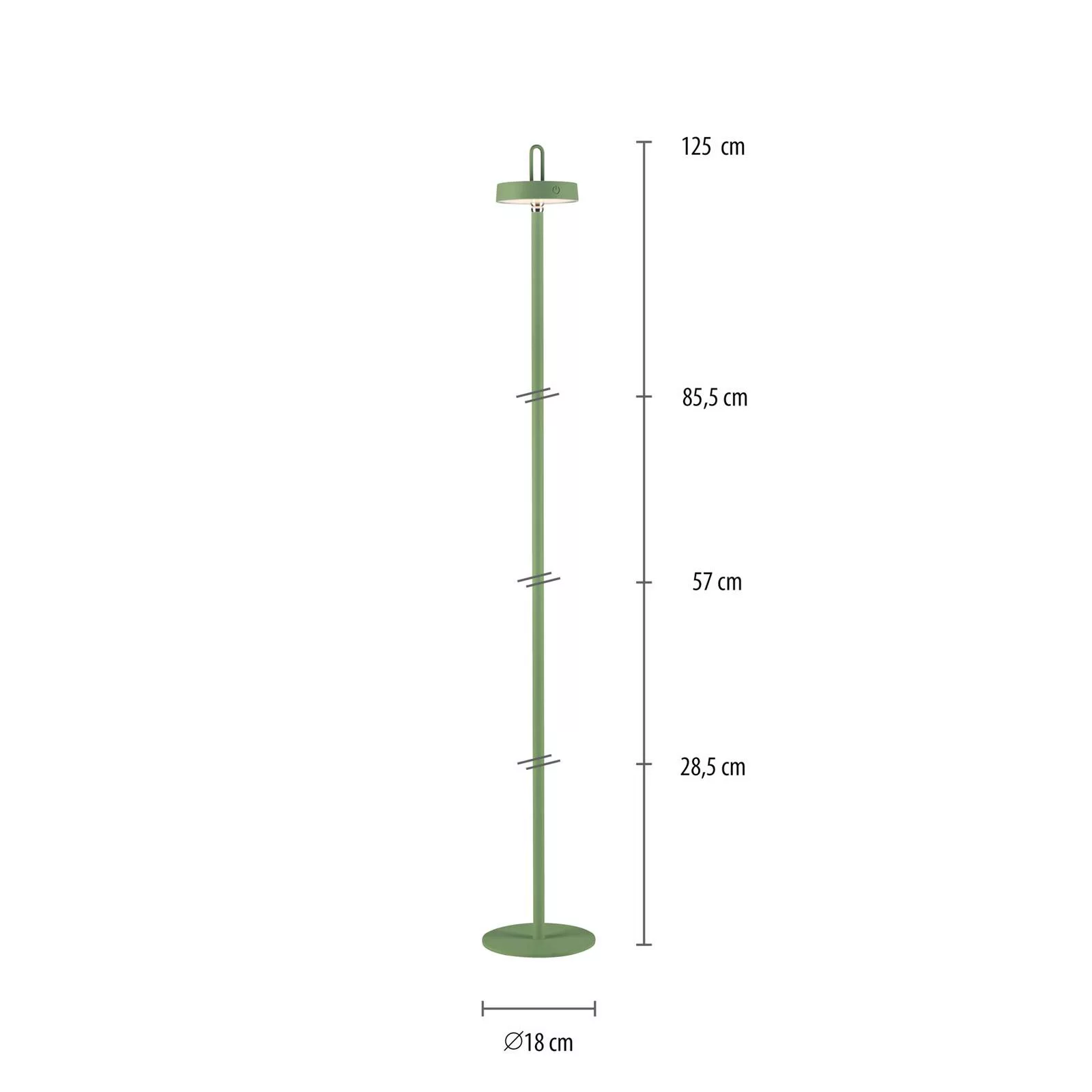 LED Akku Stehleuchte Amag in Grün 1,5W 80lm IP44 günstig online kaufen