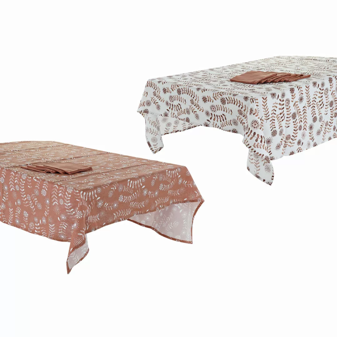 Tischdecke Und Servietten Dkd Home Decor Baumwolle Terrakotta Weiß (150 X 1 günstig online kaufen