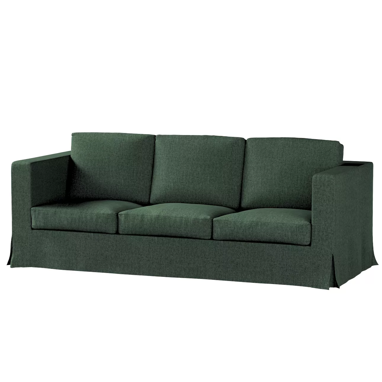 Bezug für Karlanda 3-Sitzer Sofa nicht ausklappbar, lang, dunkelgrün, Bezug günstig online kaufen