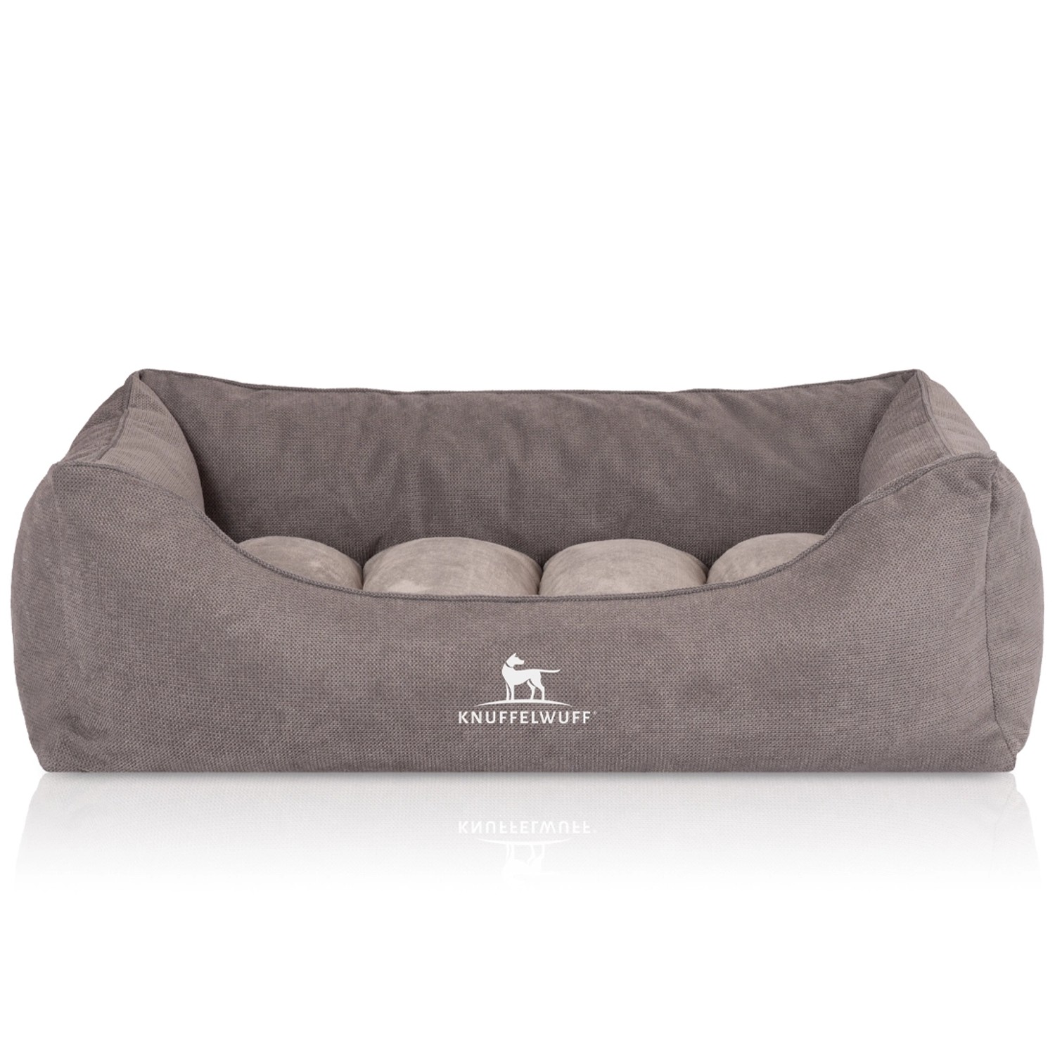 Knuffelwuff Hundebett Baltimore Orthopädisch Velours 80x55cm Grau günstig online kaufen