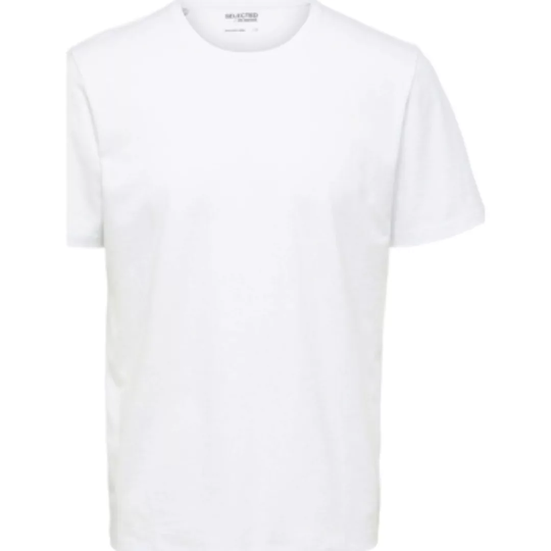 Selected  T-Shirts & Poloshirts Noos Pan Linen T-Shirt - Bright White günstig online kaufen