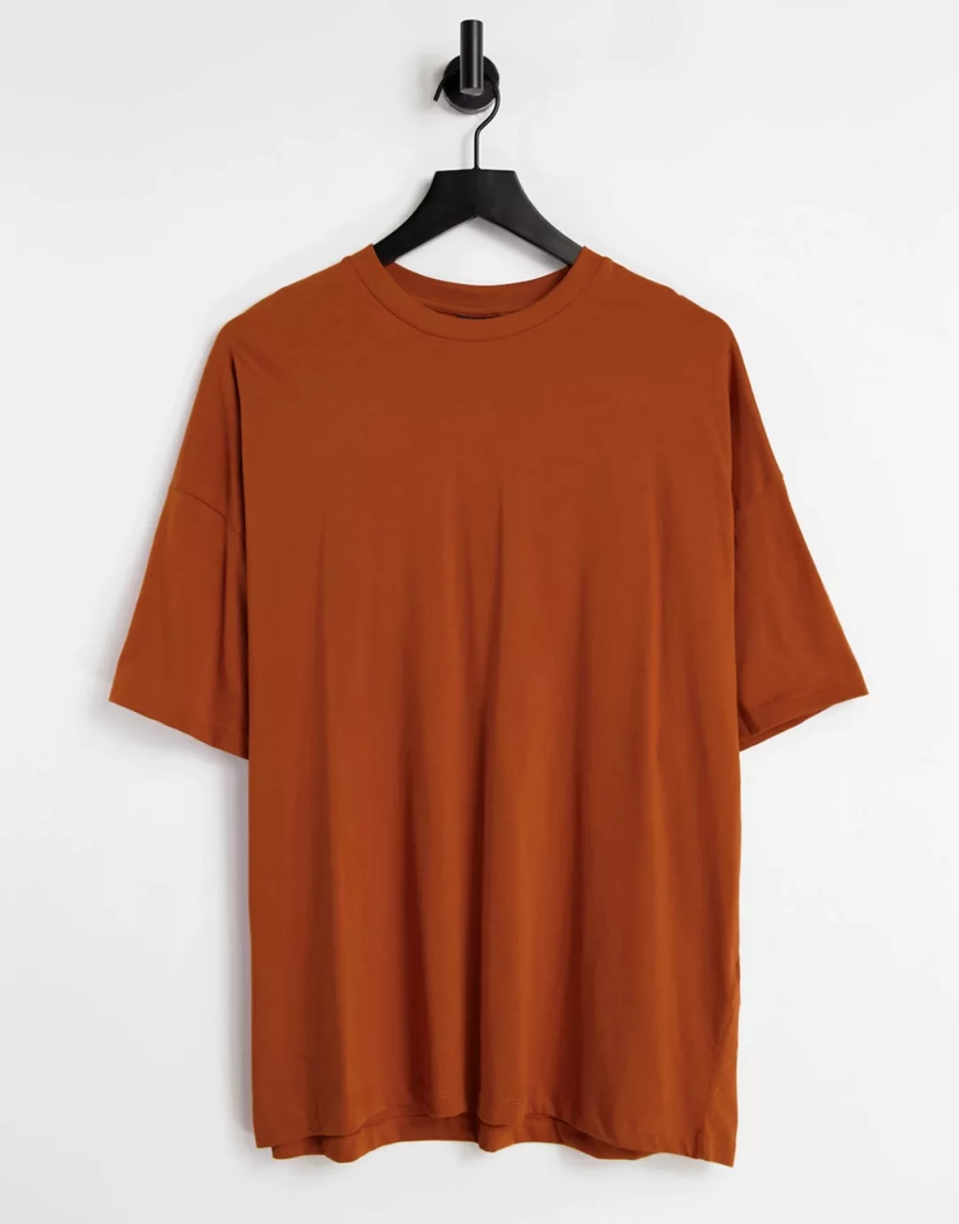 ASOS DESIGN – Oversize-T-Shirt in Rostrot günstig online kaufen