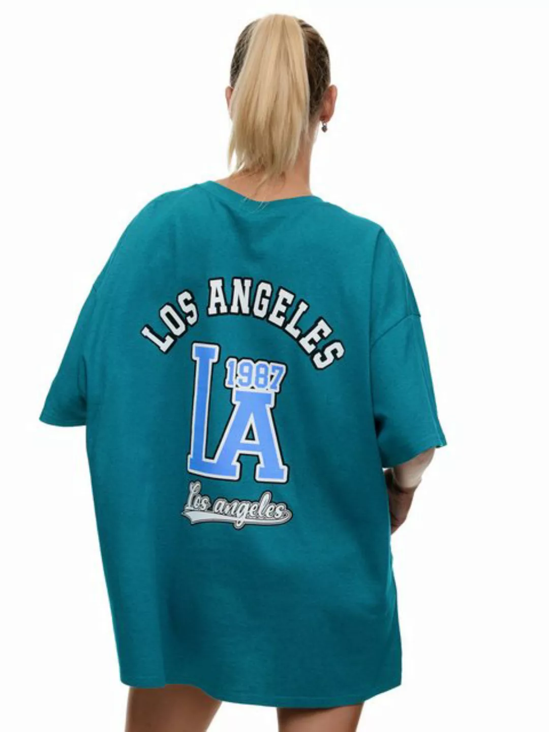 Worldclassca T-Shirt Worldclassca Oversized LA Los Angeles Print T-Shirt la günstig online kaufen