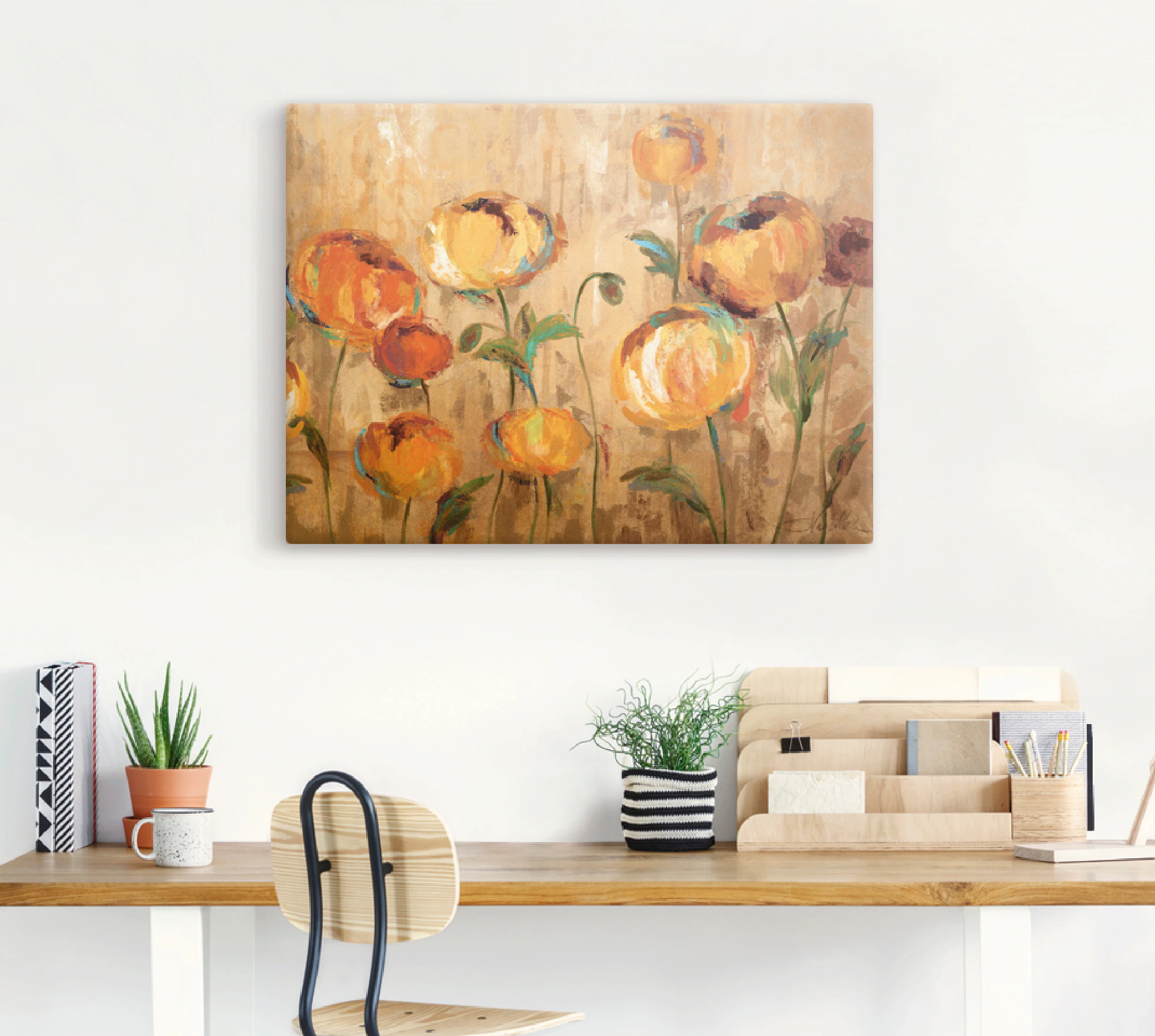 Artland Wandbild "Freudige Ranunkel", Blumen, (1 St.), als Leinwandbild, Po günstig online kaufen