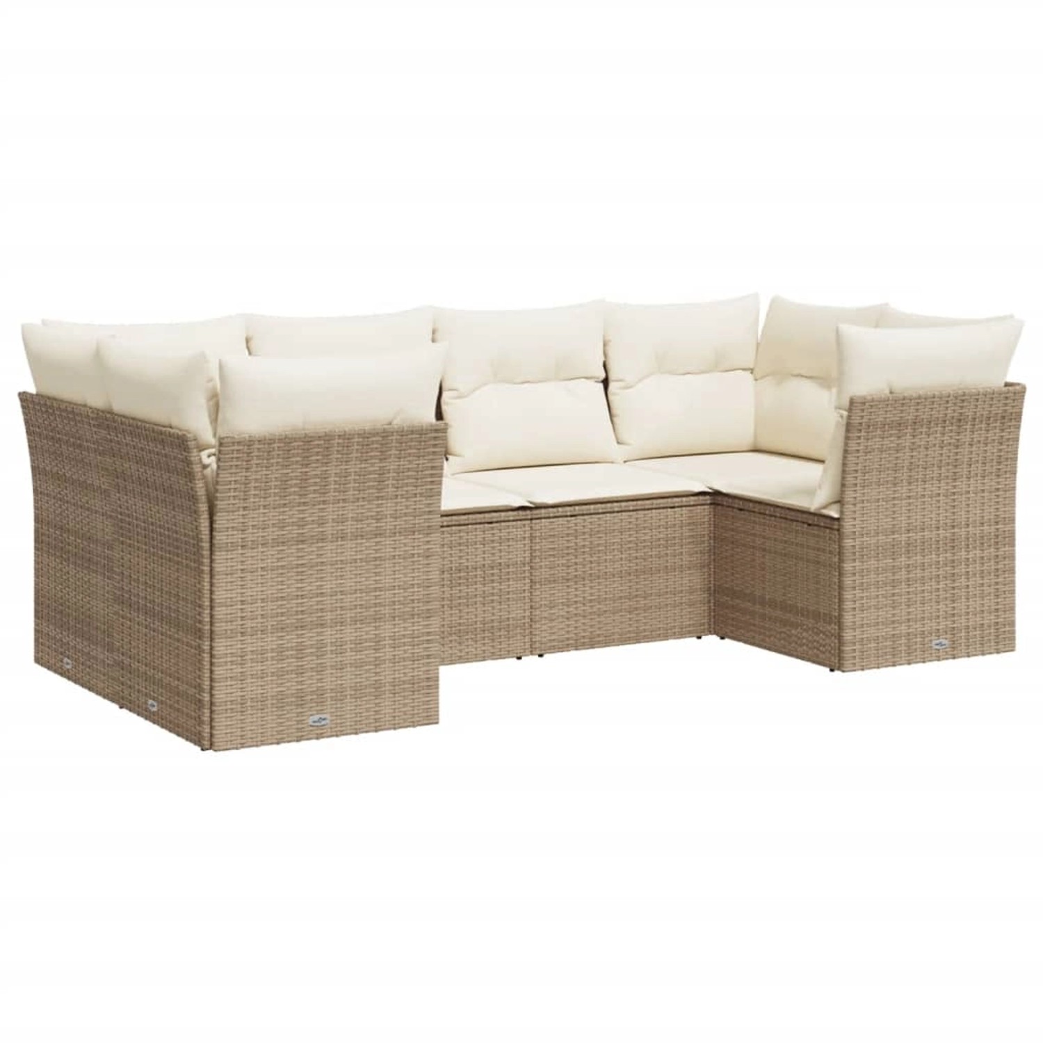 vidaXL 6-tlg Garten-Sofagarnitur mit Kissen Beige Poly Rattan Modell 49 günstig online kaufen