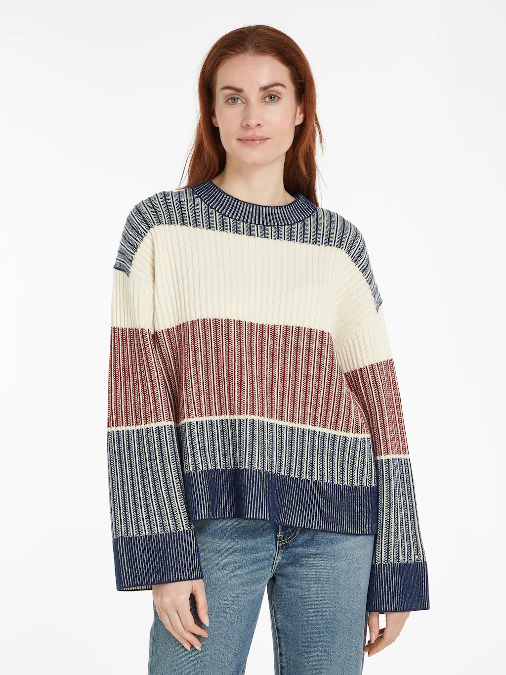 Tommy Hilfiger Strickpullover "GLOBAL STP ALL OVER SWEATER", mit Tommy Hilf günstig online kaufen