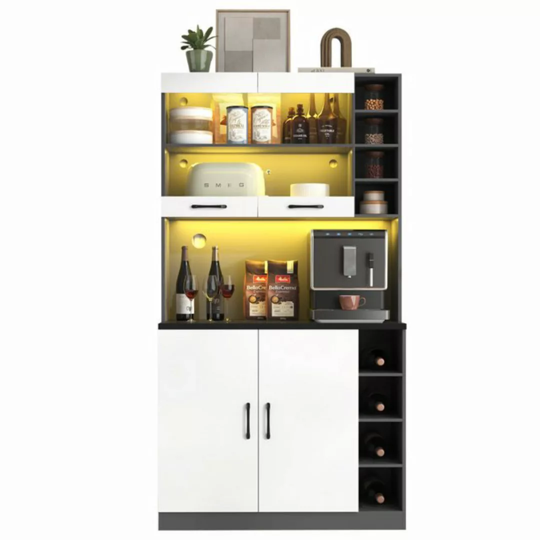 HAUSS SPOLE Küchenbuffet Küchenschrank,Highboard Sideboard mit LED-Ambiente günstig online kaufen