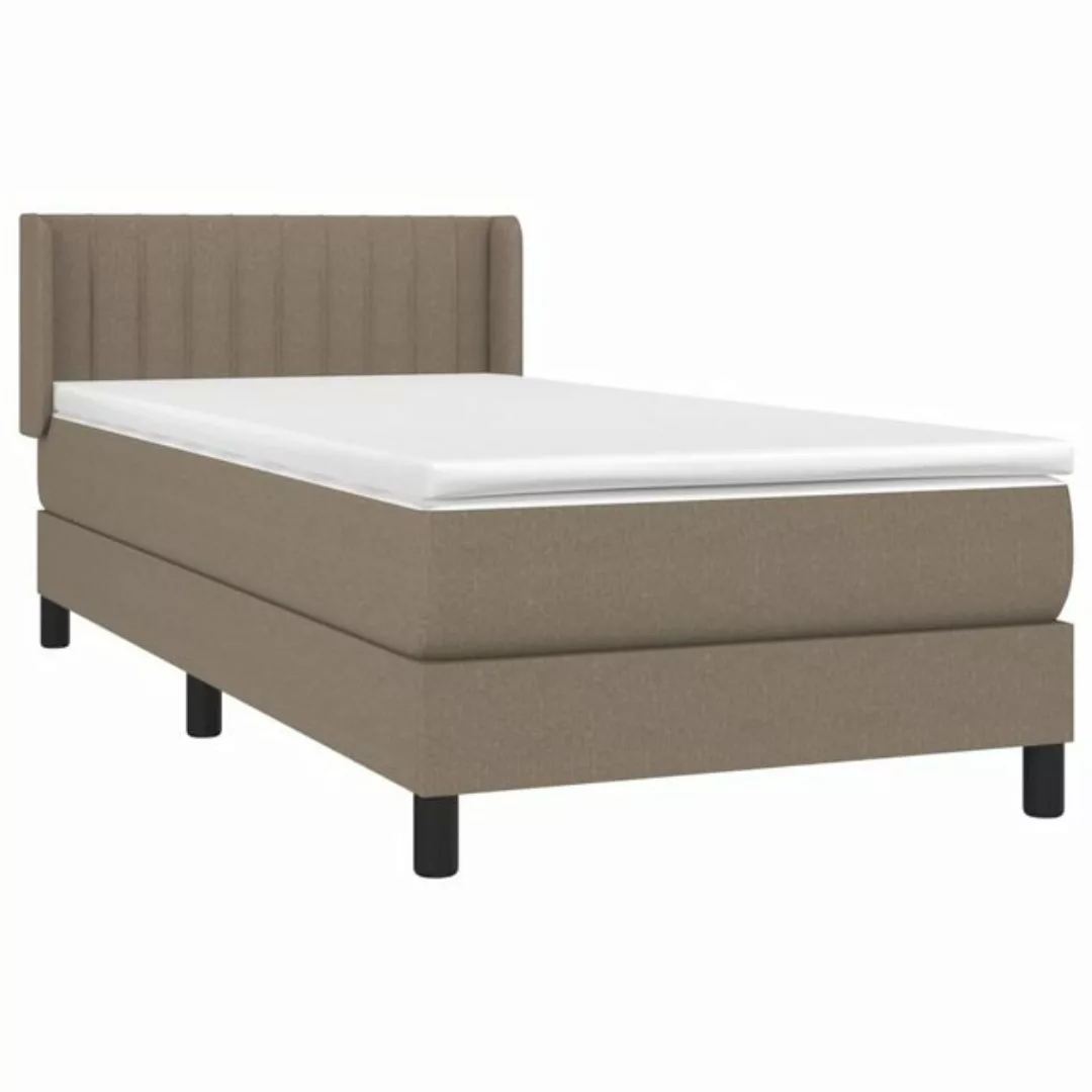 vidaXL Boxspringbett, Boxbett mit Matratze Taupe 80x200 cm Stoff günstig online kaufen