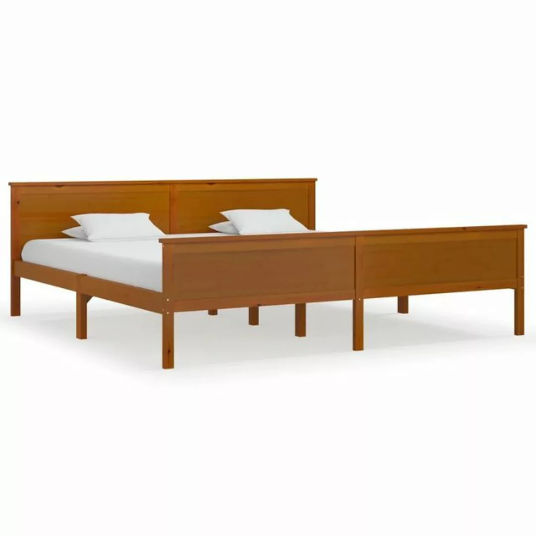 furnicato Bett Massivholzbett Honigbraun Kiefernholz 200x200 cm günstig online kaufen