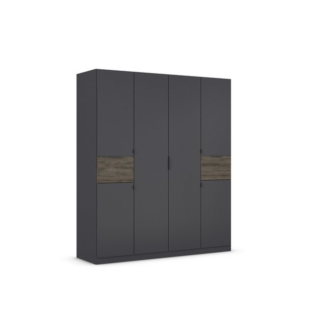 freiraum Drehtürenschrank Ticao 2 Schübe, grau metallic / Eiche dunkel Deko günstig online kaufen