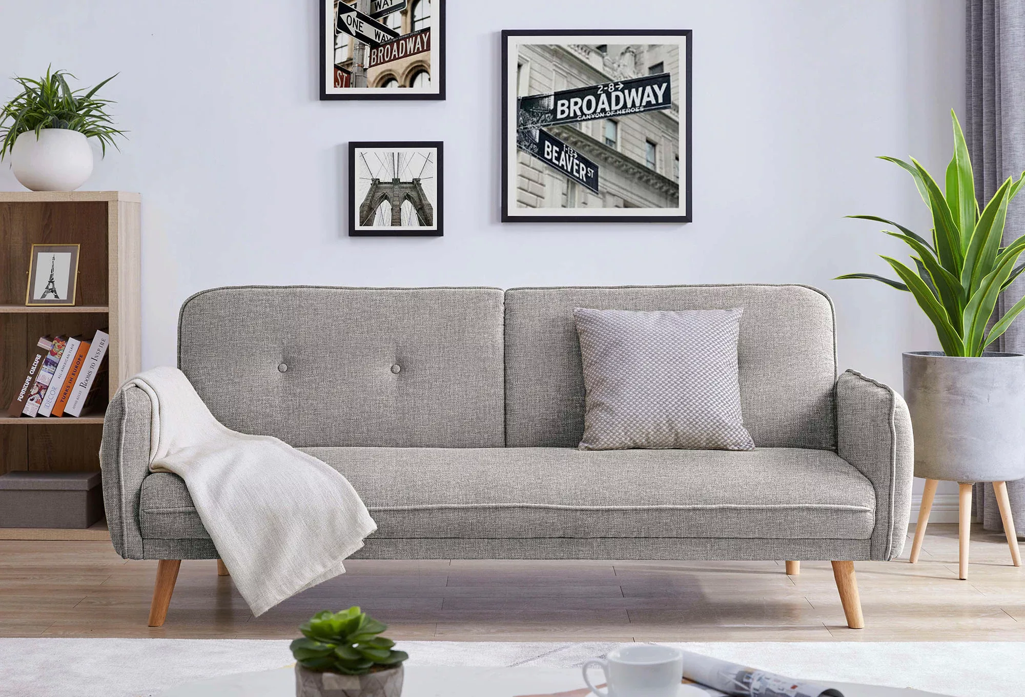 SalesFever Schlafsofa "Linköping, 3-Stizer, Sofa", mit Knopfheftung im Rück günstig online kaufen
