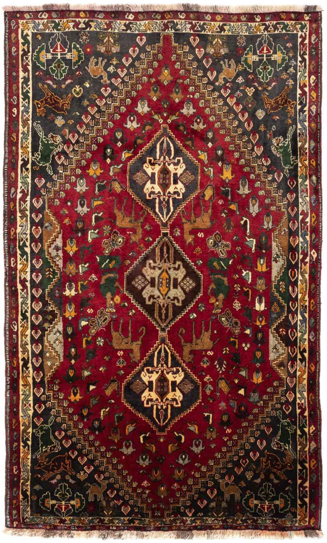 morgenland Wollteppich »Shiraz Medaillon 270 x 175 cm«, rechteckig, 1 mm Hö günstig online kaufen