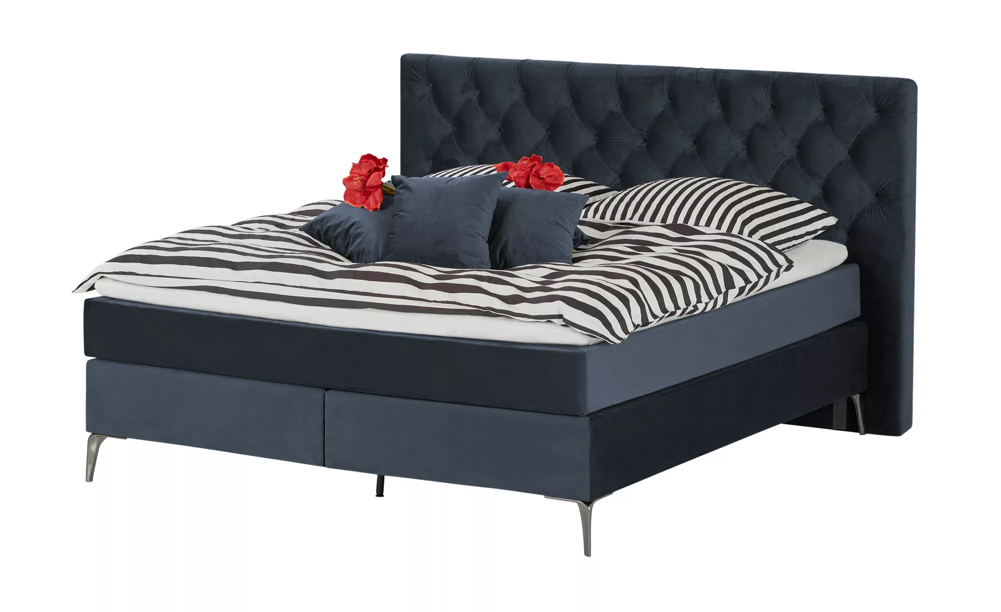 Boxspringbett  Laesa ¦ blau ¦ Maße (cm): B: 160 H: 122 Betten > Einzelbette günstig online kaufen