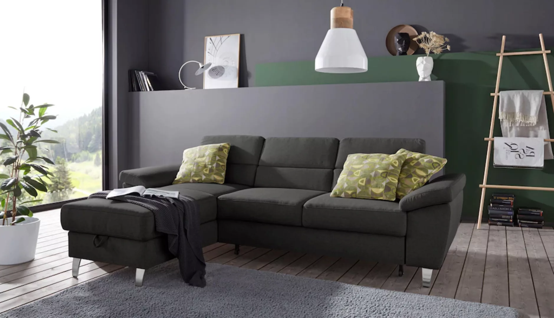 sit&more Ecksofa »Sorano L-Form«, wahlweise mit Bettfunktion und Bettkasten günstig online kaufen