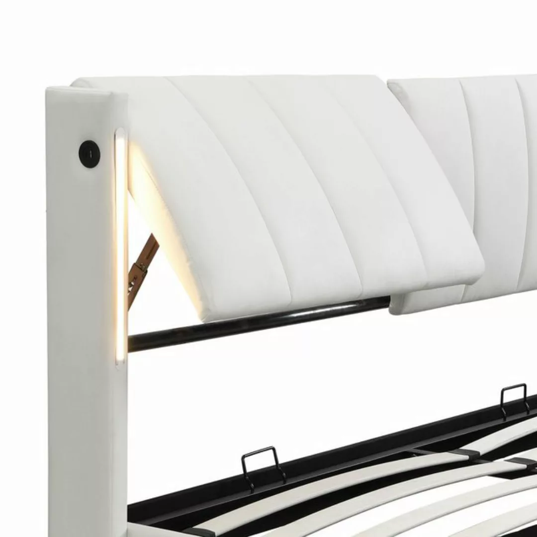 HAUSS SPLOE Polsterbett 140x200cm mit USB-Anschluss, LED, verstellbares Kop günstig online kaufen