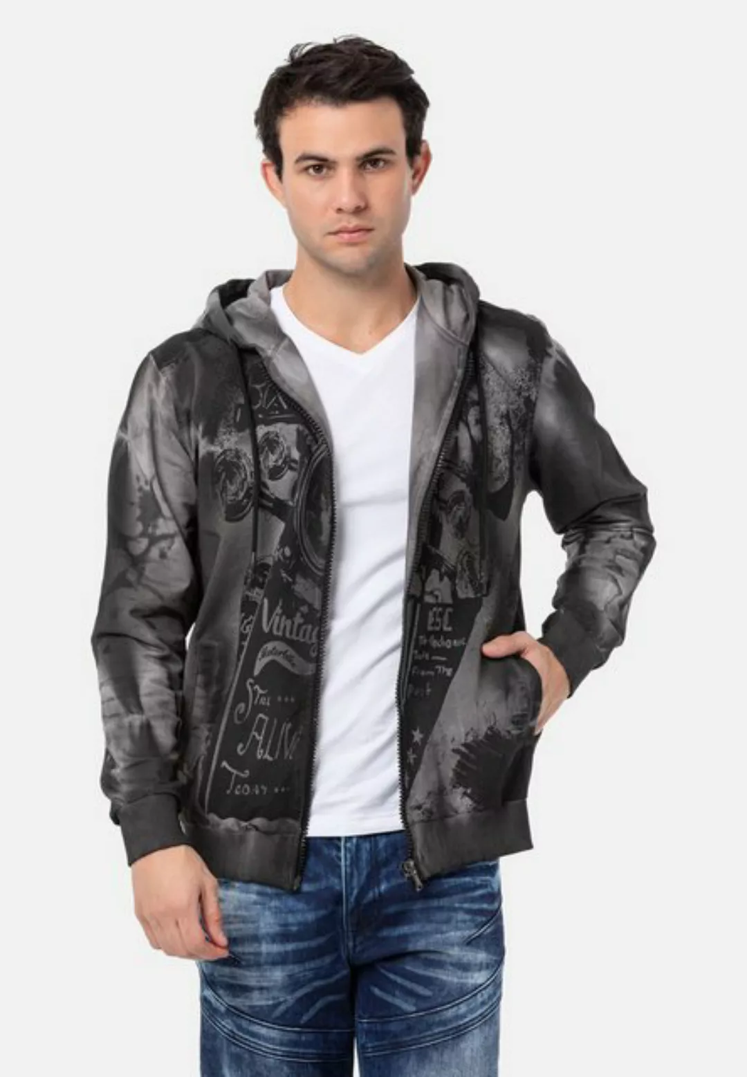 Cipo & Baxx Sweatjacke mit angesagtem Artwork-Print günstig online kaufen