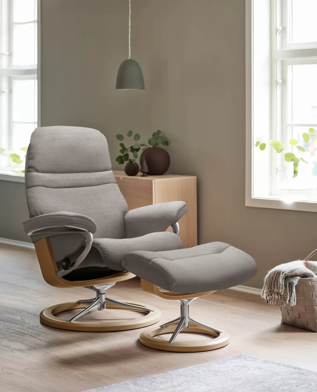 Stressless® Relaxsessel »Sunrise«, (Set, Relaxsessel mit Hocker), mit Signa günstig online kaufen