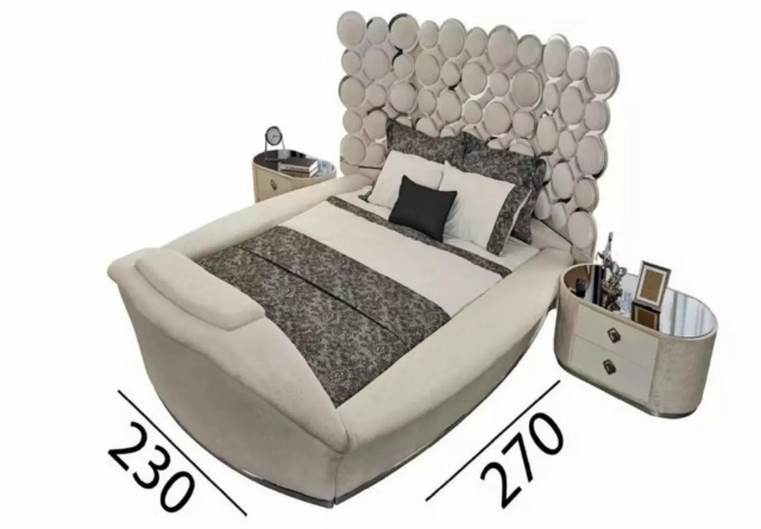 JVmoebel Bett Designerbett Luxus Textilbetten Schlafzimmer Doppelbett 200x2 günstig online kaufen