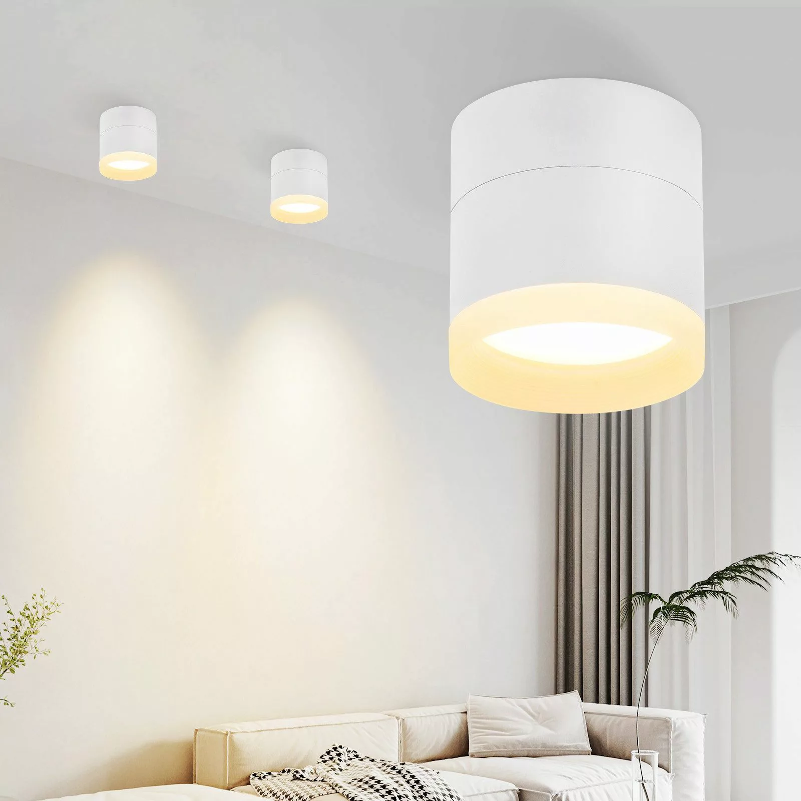 ZMH LED Deckenstrahler Schwarz/Weiß Rund 3000K günstig online kaufen