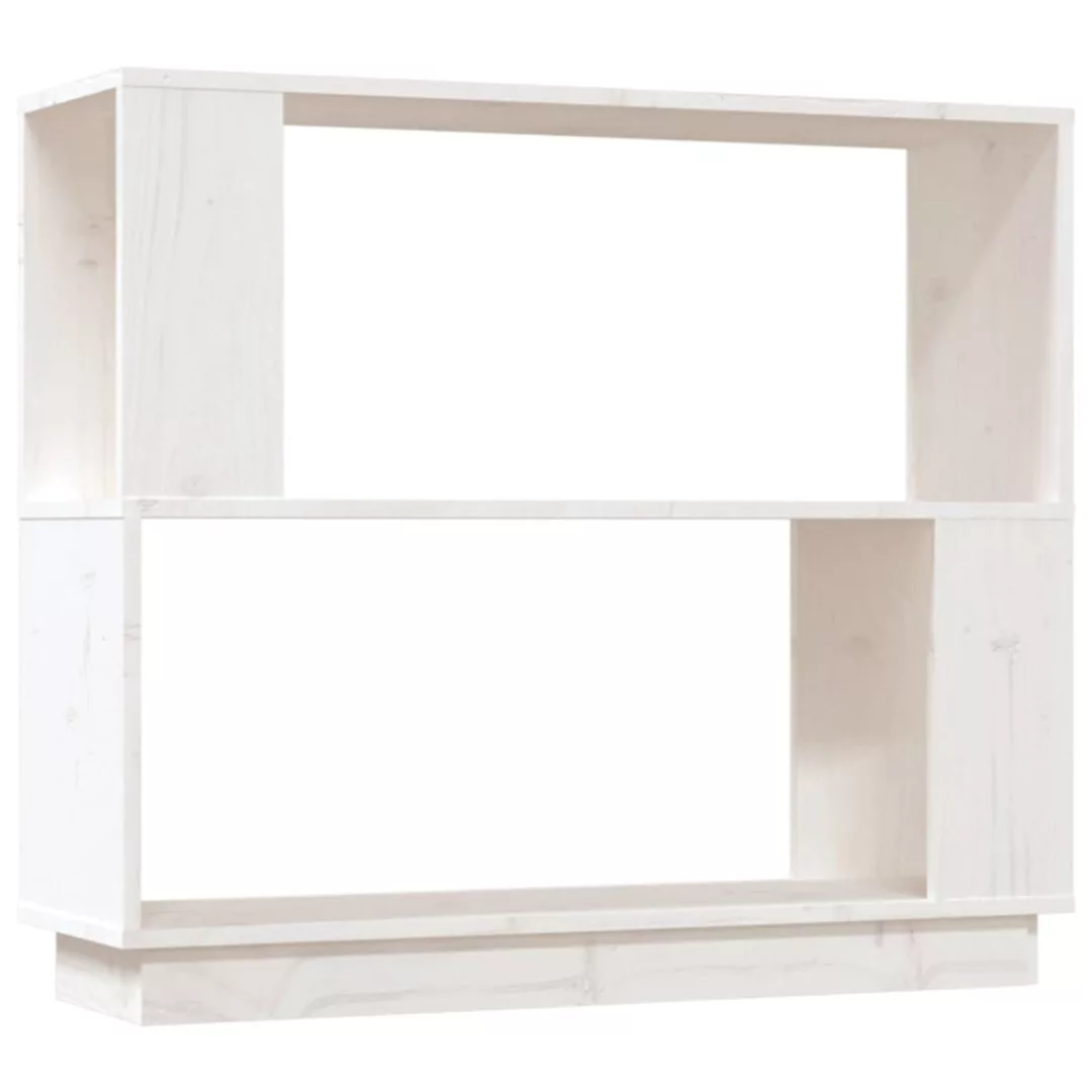 Vidaxl Bücherregal/raumteiler Weiß 80x25x70 Cm Massivholz Kiefer günstig online kaufen