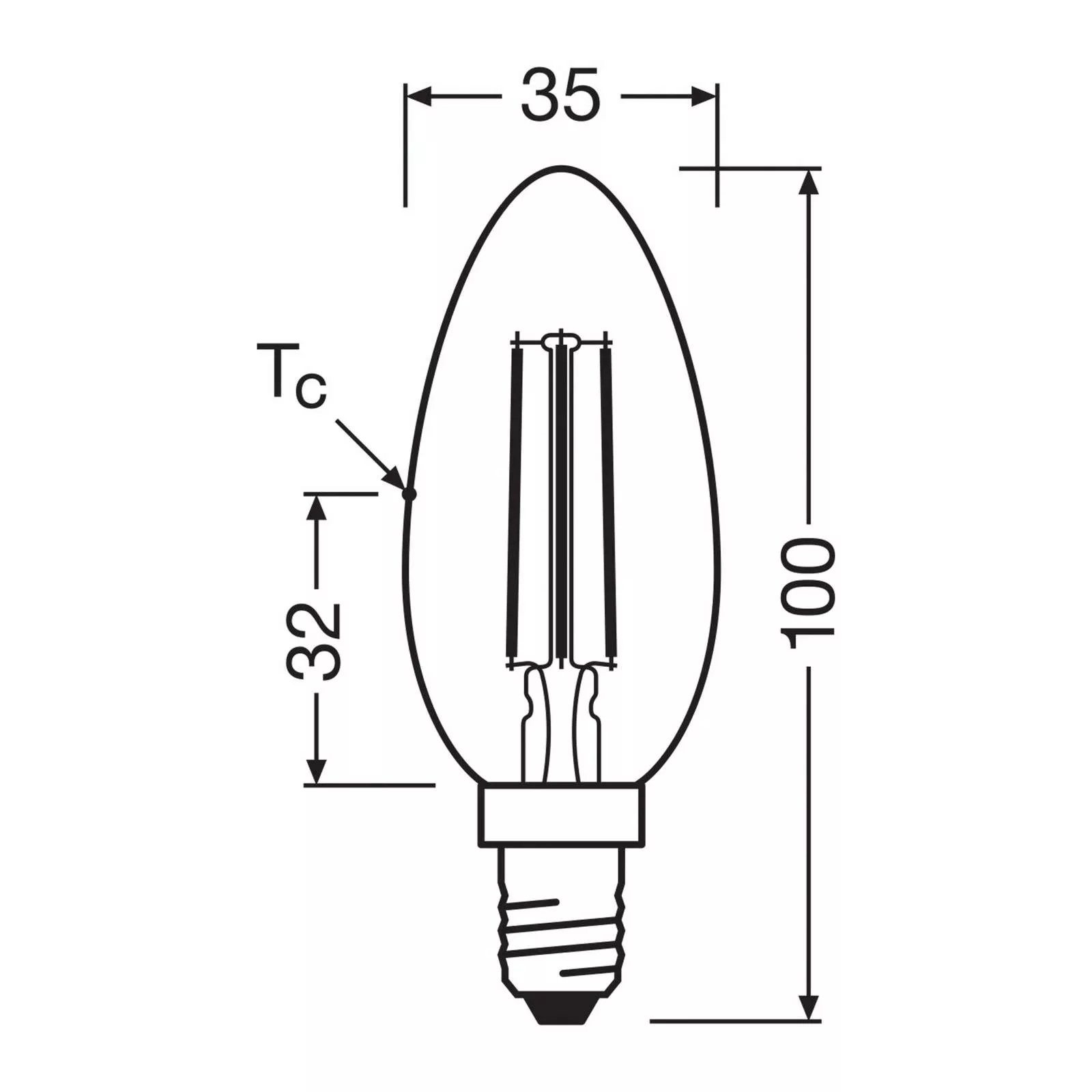 OSRAM LED Kerze Filament E14 2,2W 827 EEK A 3er-Pack günstig online kaufen