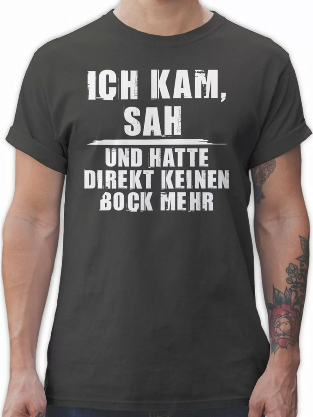 Shirtracer T-Shirt Ich kam sah keinen Bock mehr Sprüche Statement mit Spruc günstig online kaufen