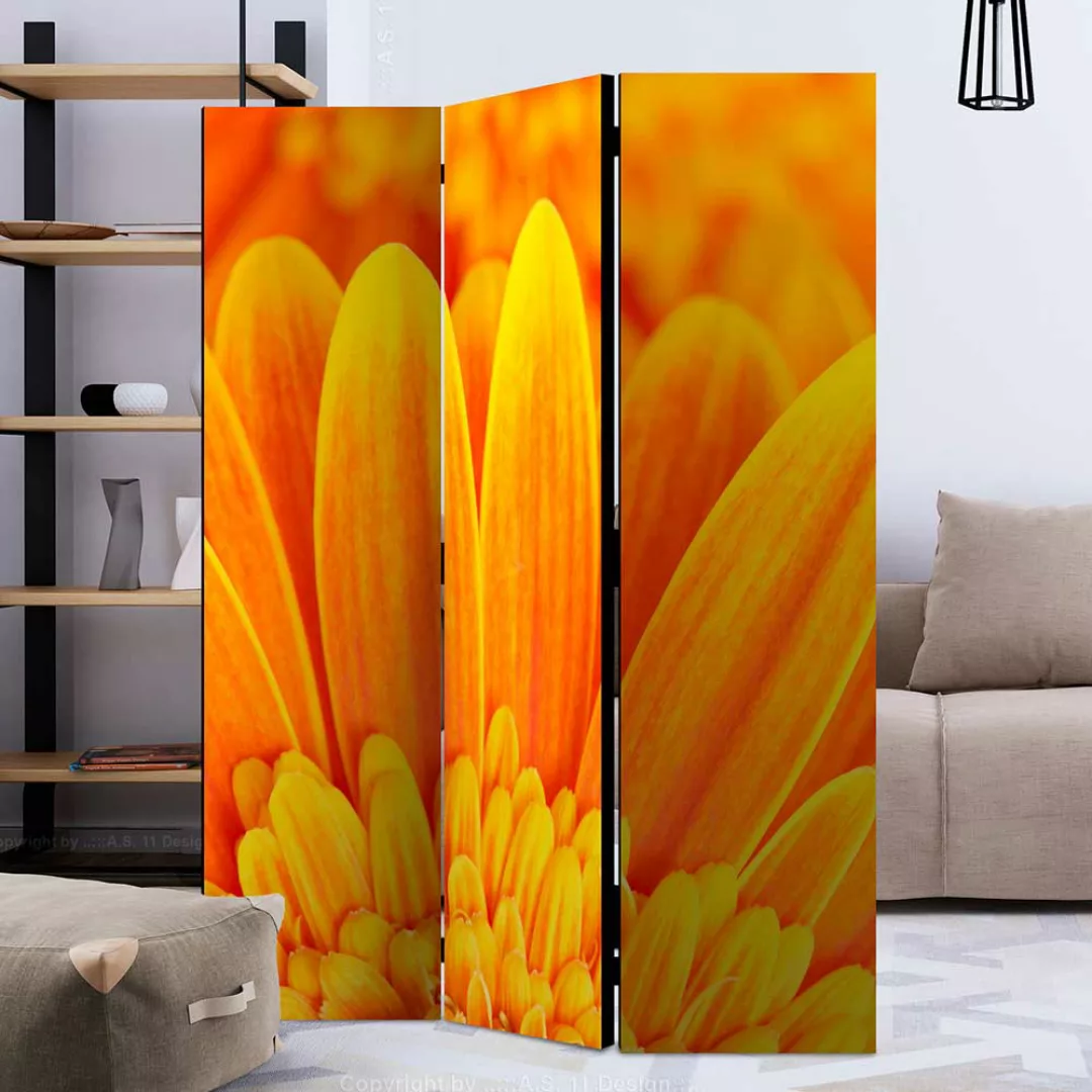 Fotoprint Paravent in Gelbtönen Gerbera Motiv günstig online kaufen