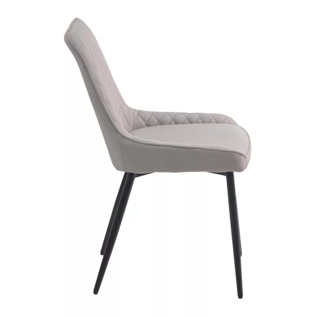 Stühle in Hellgrau Microfaser Metallgestell (2er Set) günstig online kaufen
