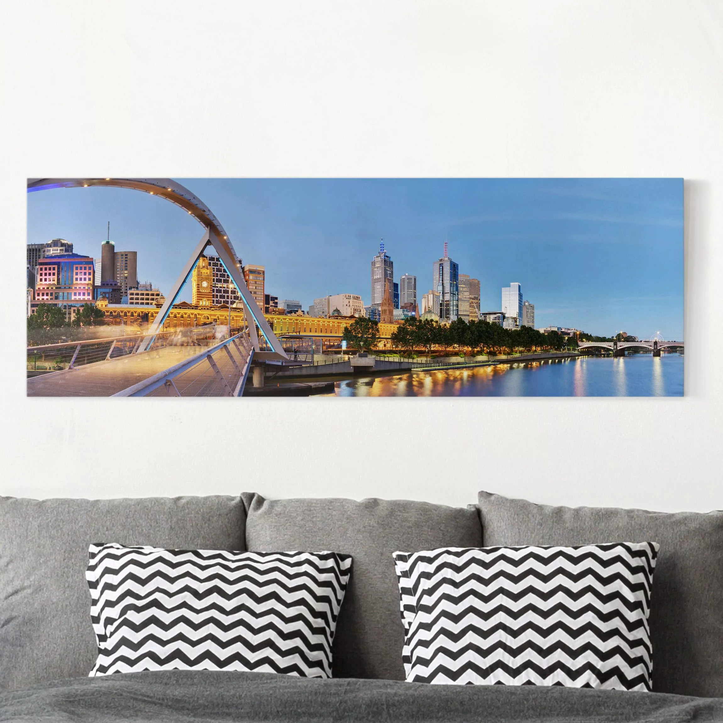 Leinwandbild Architektur & Skyline - Panorama View Across The Yarra River günstig online kaufen