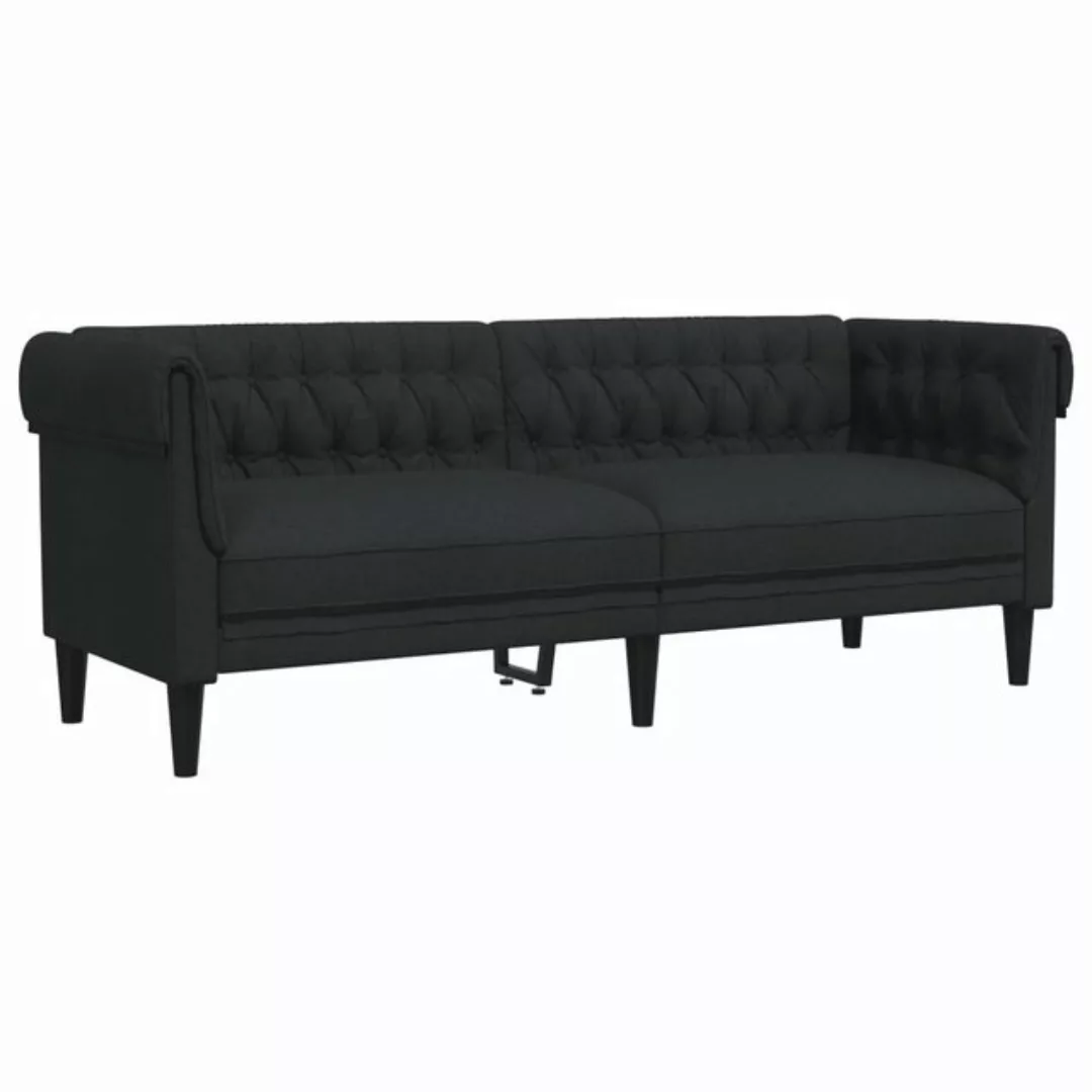 vidaXL Sofa Chesterfield-Sofa 3-Sitzer Schwarz Stoff günstig online kaufen