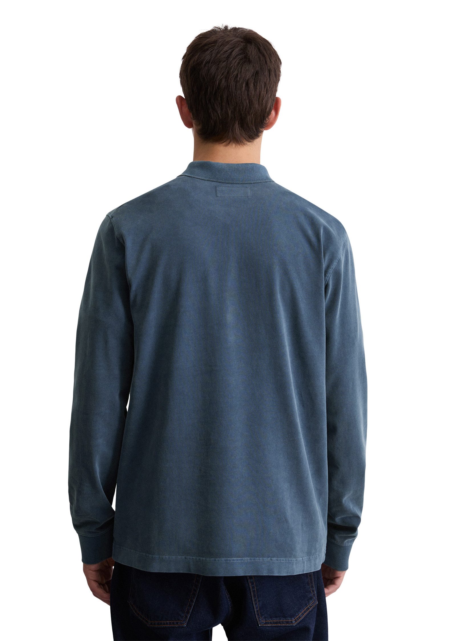 Marc O'Polo Langarm-Poloshirt im Washed-Look günstig online kaufen